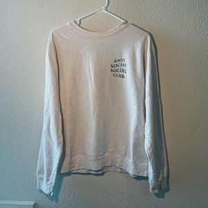 Men’s White Anti Social Social Club Crewneck Medium